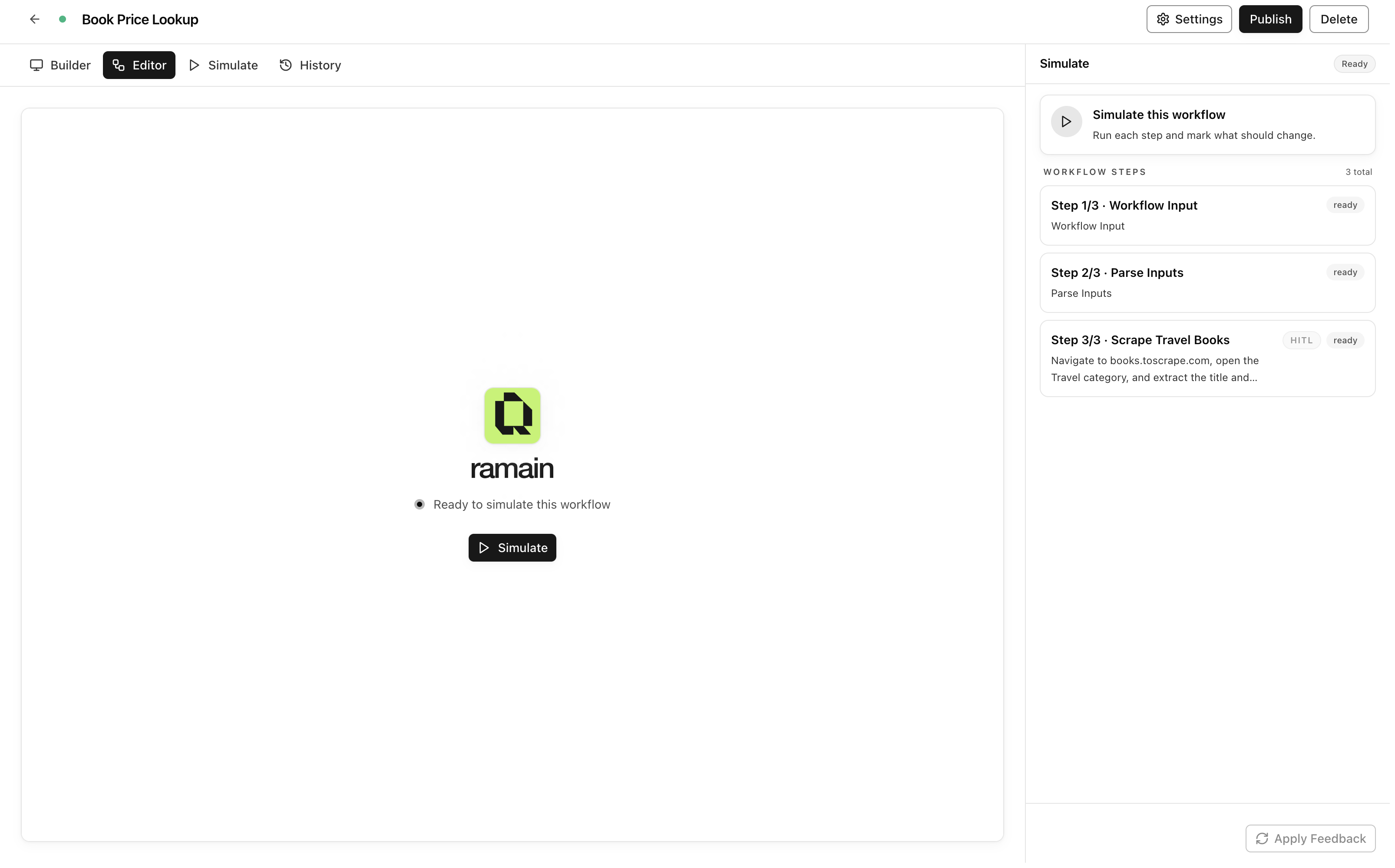 Simulate: run each step and mark what should change