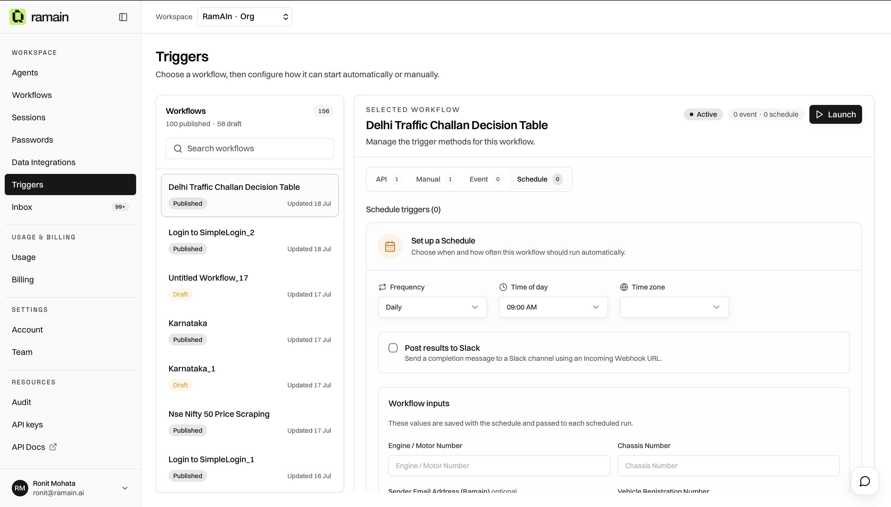 Create a recurring workflow schedule